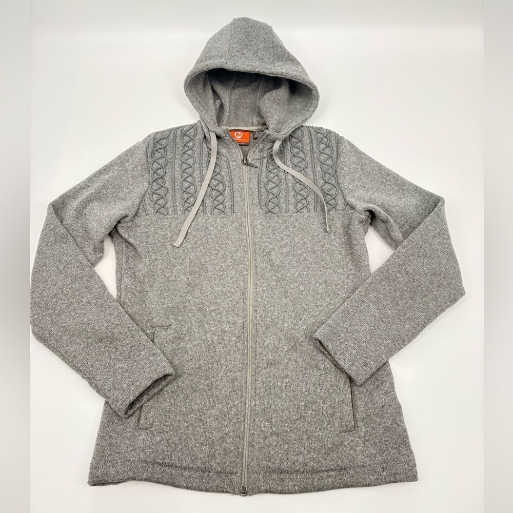 Merrell Heather Gray Knit Hoodie sweater jacket